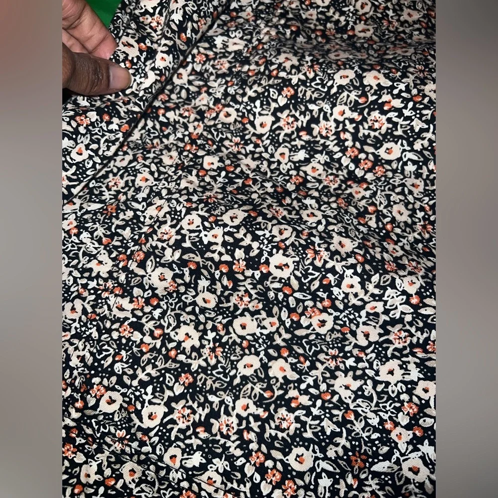 Free People Black/ Orange & Tan Floral Backless Mini Halter Dress size 0 - Picture 3 of 7